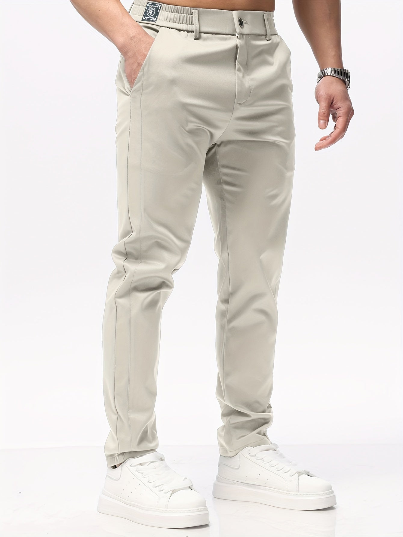 Slim Fit Casual Pants With Pockets